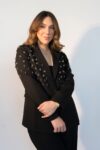 Black Blazer with Floral & Beaded Detail