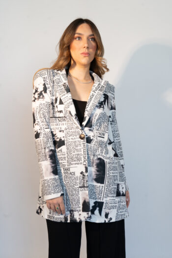 "Editorial Print Blazer"