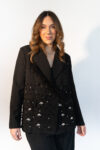 Black Blazer with Pearl & Dragonfly Details