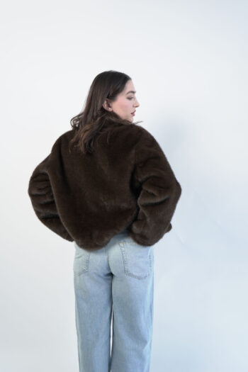 Brown Vegan Mink Jacket