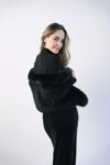 Black Mink Cape with Fox Collar