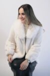 White Rabbit Coat with Removable Fox Collar