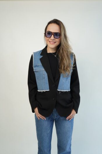 Deconstructed Denim-Hybrid Blazer
