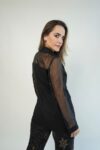 Mesh-Sleeve Tuxedo Blazer
